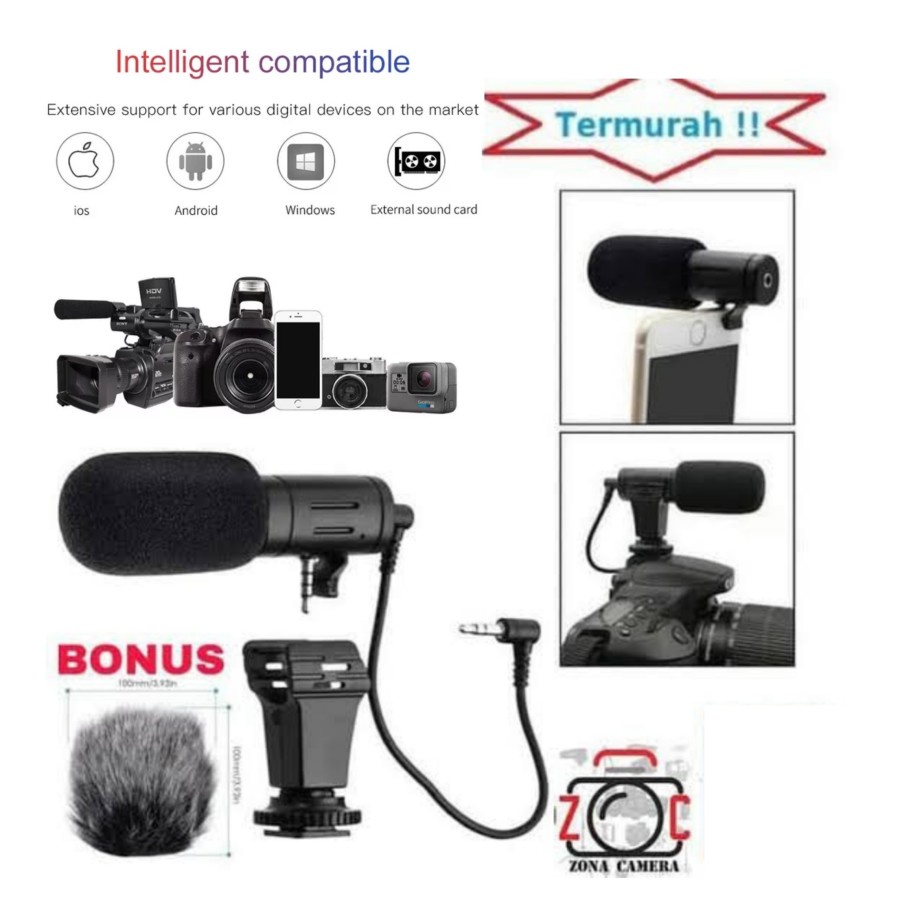 MAMEN Microphone MC-06 Shotgun Vlog Kamera & Smartphone Smule Youtube