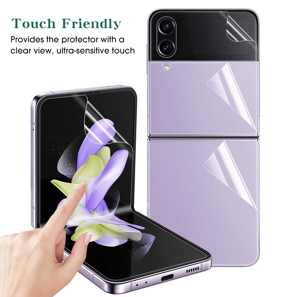 1 Set Film Hydrogel Pelindung Layar Depan Belakang Anti Gores Untuk Samsung Galaxy Z Flip 4