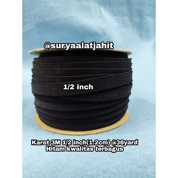 Karet 3Man 1/2in (1.2cm) 1Rol@36y hitam paling bagus =rp.80.850/1Rol