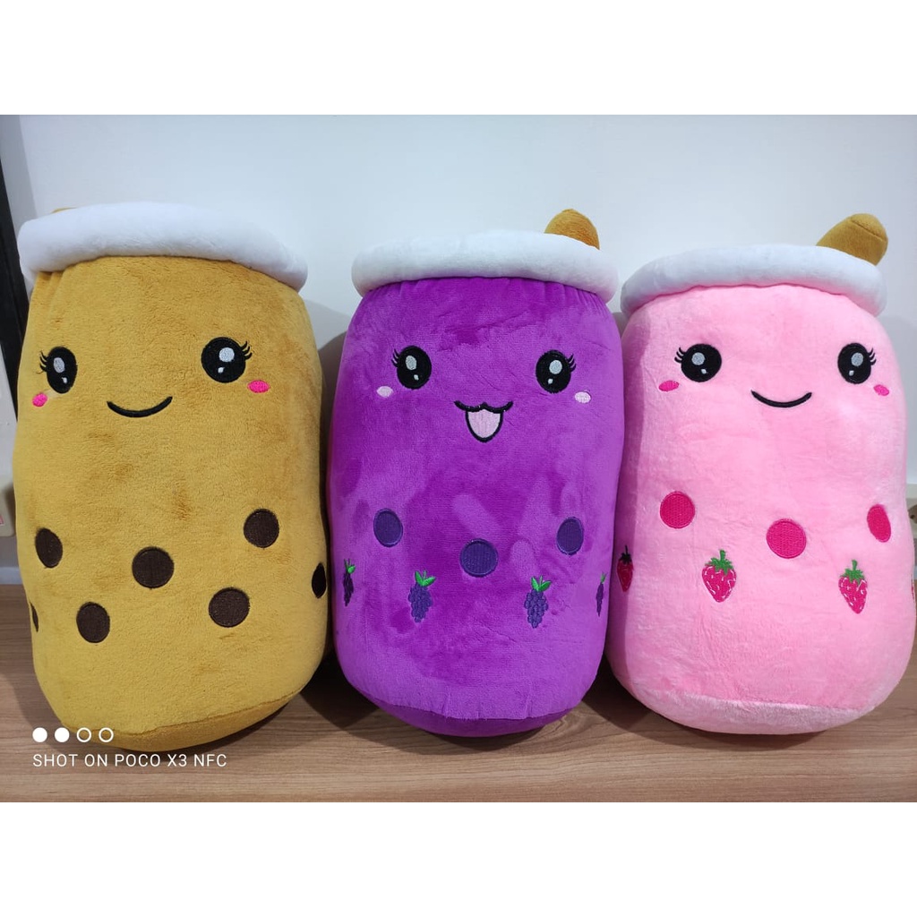 BONEKA BOBA BUBBLE MILK TEA JUMBO/BANTAL VIRAL BOBA LUCU