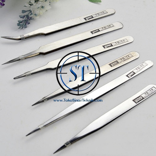 Pinset 6 Fungsi Serbaguna Stainless Steel Anti-static Tweezers Tools