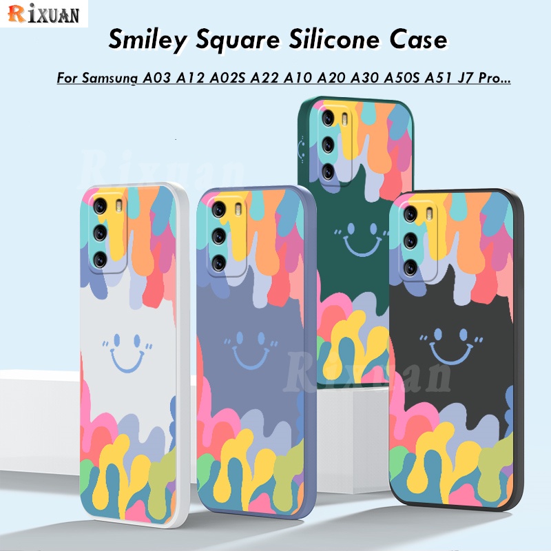 Soft Case Samsung Galaxy A03 A22 4g A12 A02S M12 M11 A11 A51 A10 A20S A20 A30 A30S A50S J7 Prime J7 Pro J4 Plus Motif Smiley