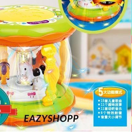 ♖ Mainan Anak Bayi Musik Drum Kecil Lagu Laki Laki Perempuan 3 6 9 Bulan ♛