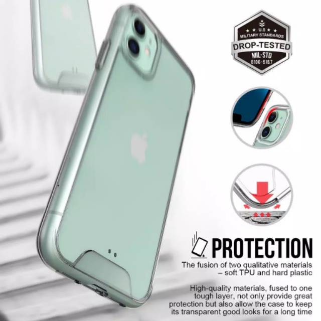 Military SPACE IPHONE 11 12 13 14 PRO MAX 14 Plus 12 13 Mini X XR XS MAX 7+ 8+ 7 8 CLEAR CASE CASING COVER