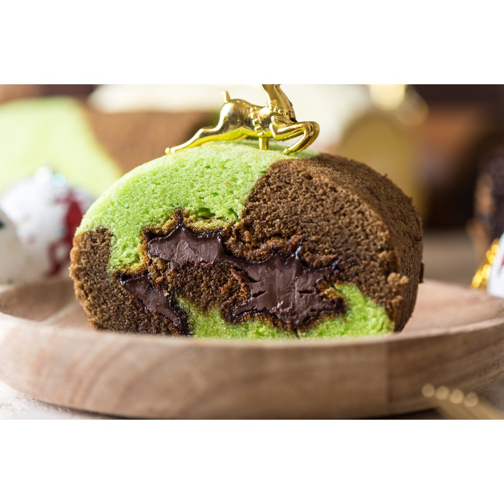 

Bolu Gulung Rasa Coklat Pandan Kinoka Fantastic Chocogreen/ Roll Cake Pandan Rasa Cokelat Premium