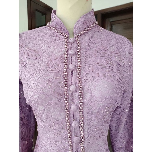 Baju Kebaya Full Payet Mutiara Tunangan Lamaran Wisuda Orang Tua Pesta TERMURAH plisket batik jumbo