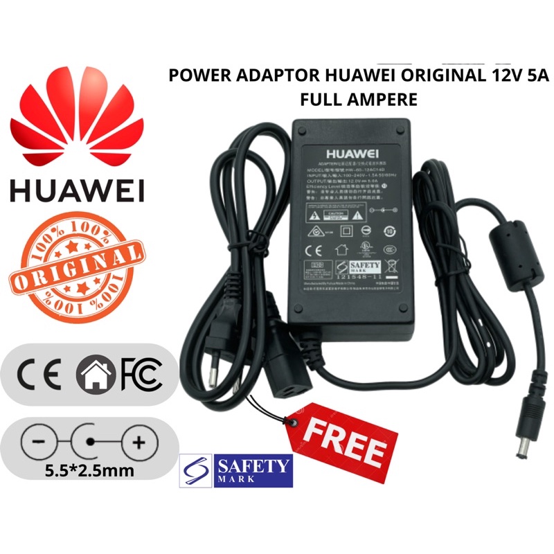 HUAWEI ORIGINAL ADAPTOR 12V 5A model: HW-60-12AC14D