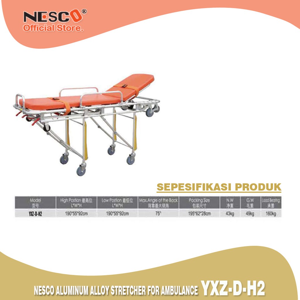 Nesco Aluminum Alloy Stretcher For Ambulance, Type Yxz-D-H2