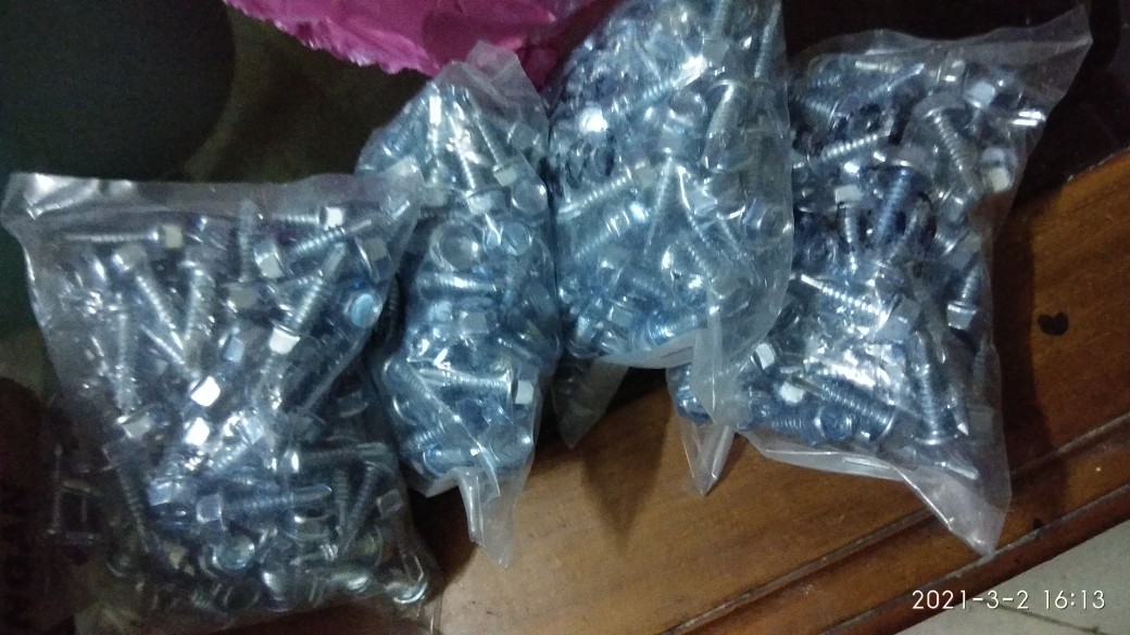 Skrup Baja Ringan 10x16 Roofing Putih Wilson (isi 100pcs)