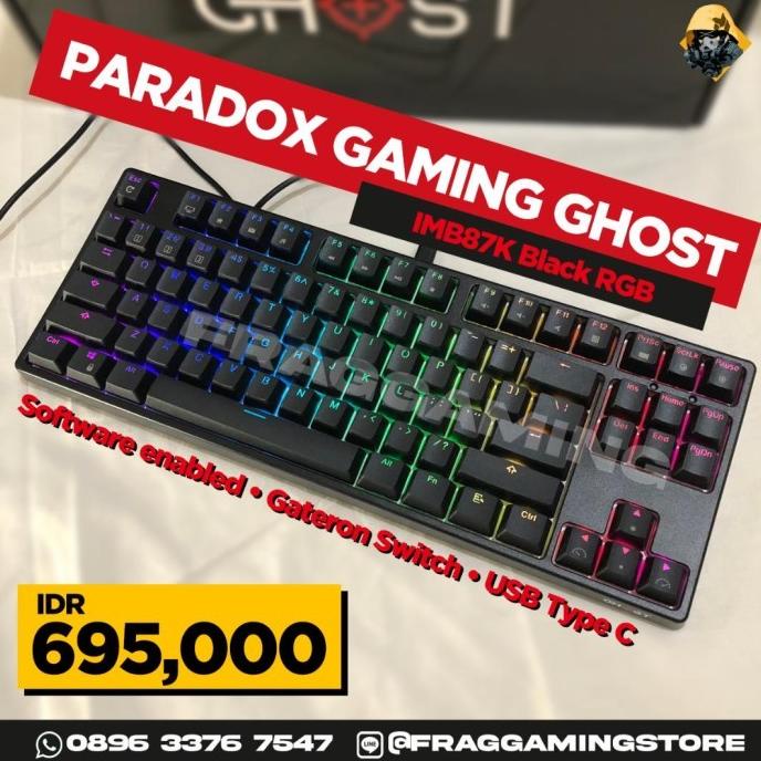 Paradox Gaming GHOST IBM87K / IBM 87K Black TKL Mechanical Keyboard