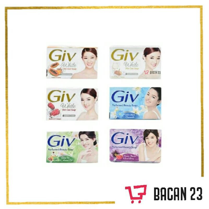 Sabun Mandi Giv White (76gr) - (Bengkoang-Papaya-Lemon-Mulberry-Flowers Vanila) / Bacan 23 - Bacan23