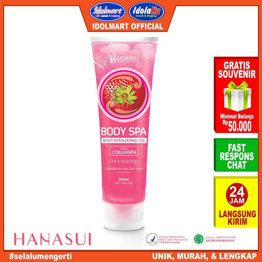 IDOLAKU Hanasui Body Spa Exfoliating Gel Strawberry With Collagen