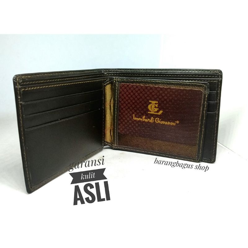 Dompet original kulit asli pria Lombardi Giovanni bahan halus kuat