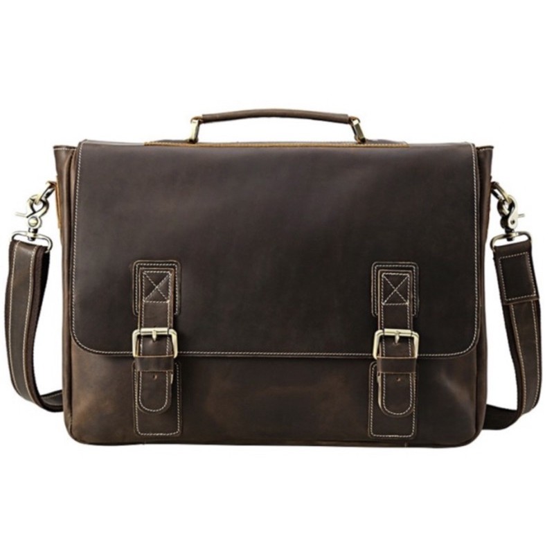 Tas Selempang Kulit Asli / Genuine Leather Messenger Bag / Tas Messenger Kulit Asli Pria (L)