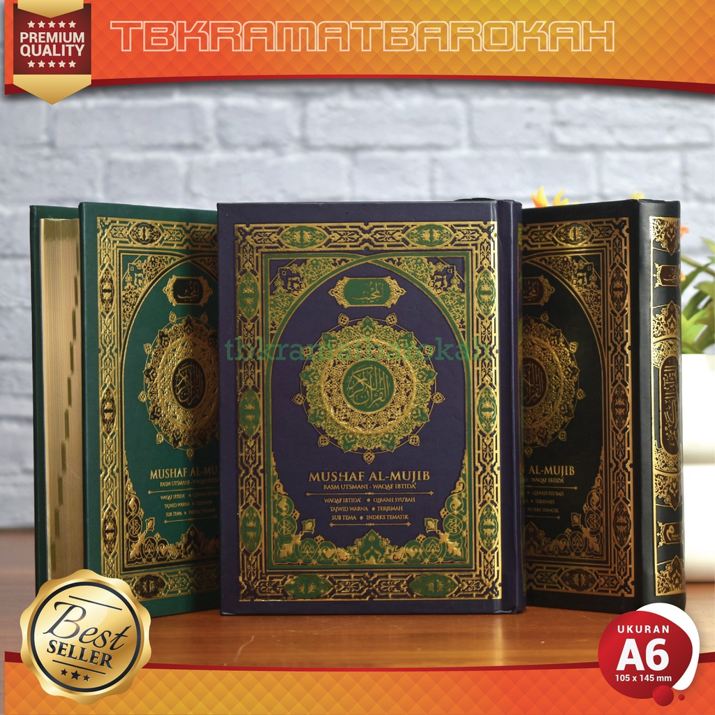 Mushaf Al Mujib A6 Hard Cover Terjemah Tajwid Warna Rasm Utsmani Timur Tengah Waqaf Ibtida' - Maana 