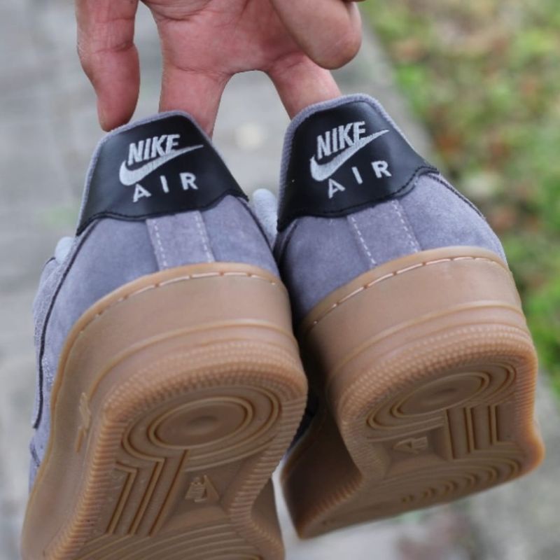 Sepatu Air Force 1 Low Grey Sol Gum High Quality / Sneakers Pria