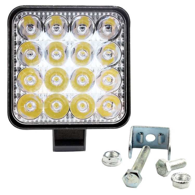 Lampu Sorot 16-LED 48W 12V / 24V untuk Foglamp / Depan Mobil / ATV / Off-Road