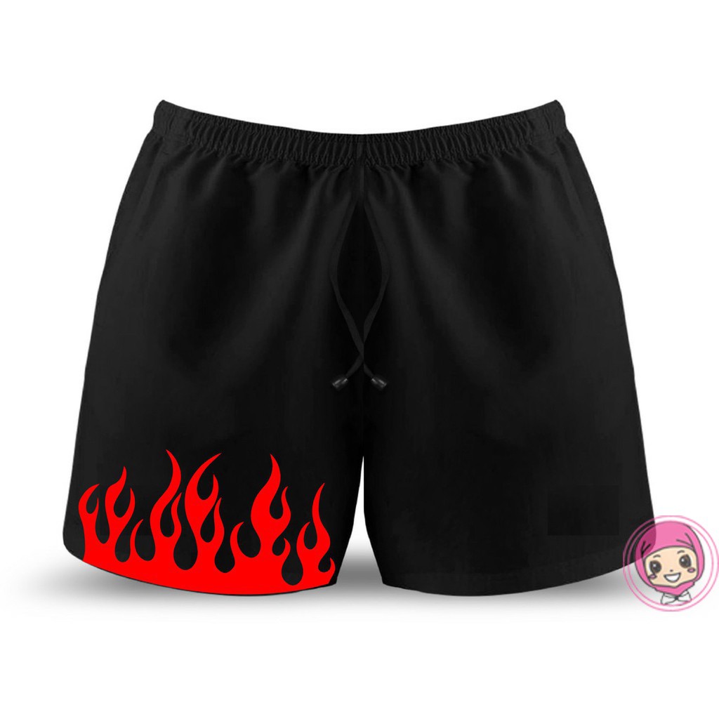 Terbaru Celana Pendek Fire / Hot Pants Black White Fire