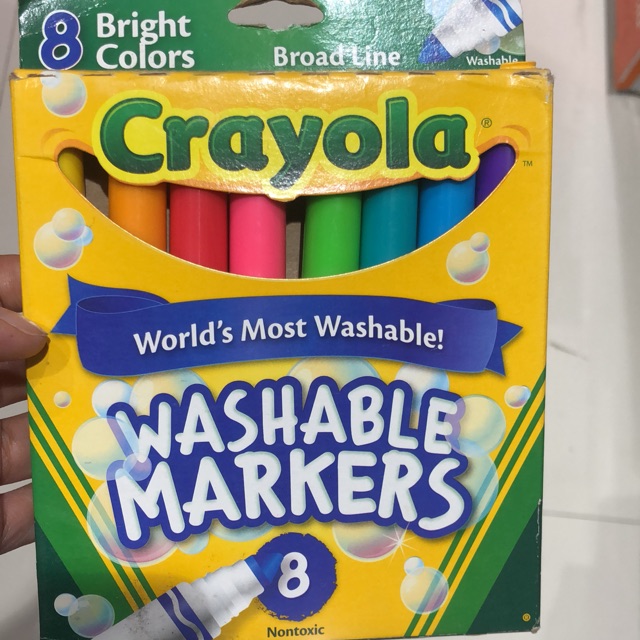 Jual Crayola 8 Bright Colors Washable Markers Non Toxic Aman Untuk Anak  Indonesia|Shopee Indonesia