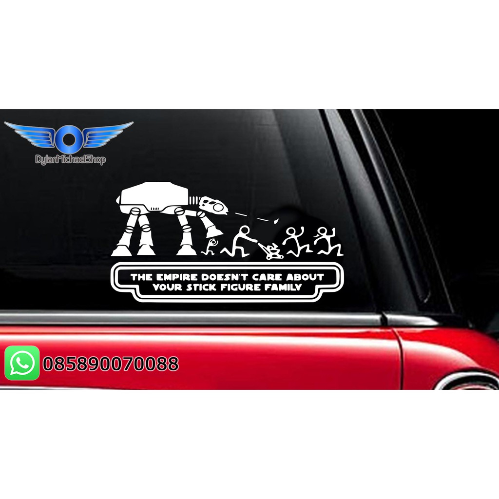 Stiker Mobil Star Wars Stick Figure Happy Family Sticker Not Care 02