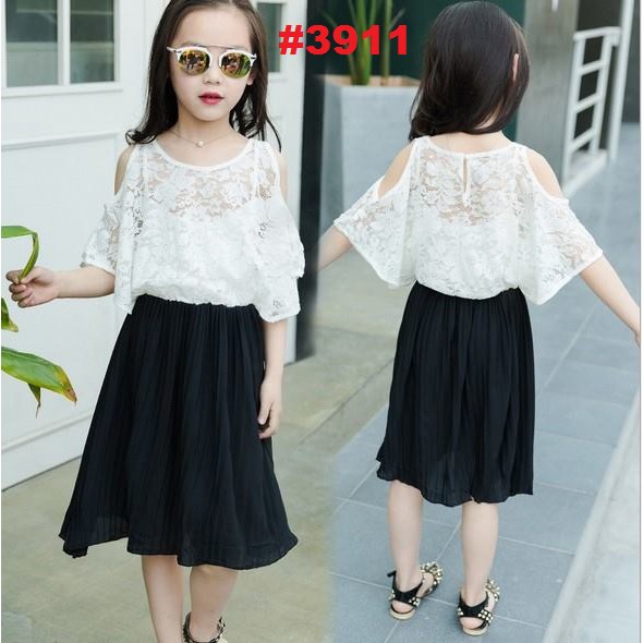 DRESS ANAK IMPORT BRUKAT PUTIH (ROVV)
