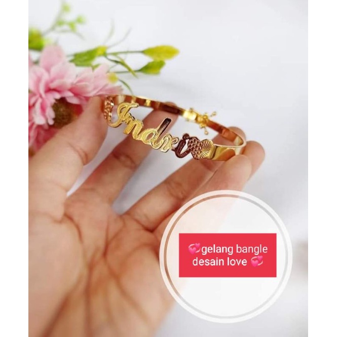 GELANG NAMA /GELANG UKIR NAMA CUSTOM /GELANG NAMA LAPIS