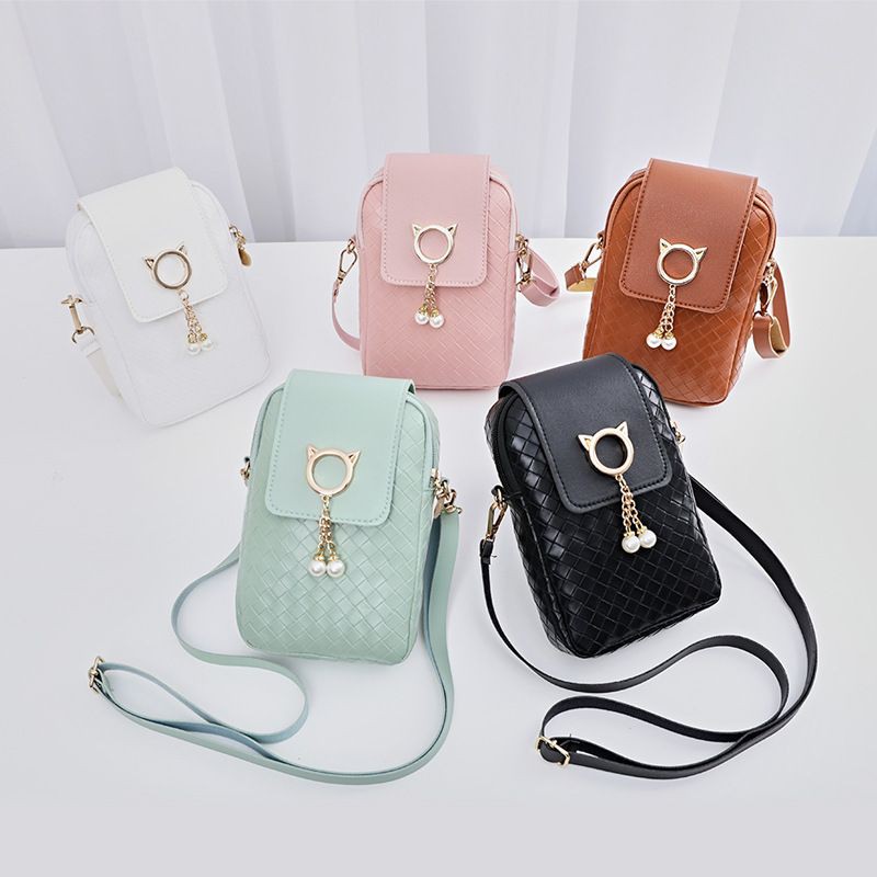 TASBLUE Tas Ponsel Wanita Multifungsi Tas Suspender Mini Wanita T106 Tas HP Wanita Rantai Tas Suspender Tas Suspender Saku Mini Tas Bahu Bahan Pesta PVC Kulit