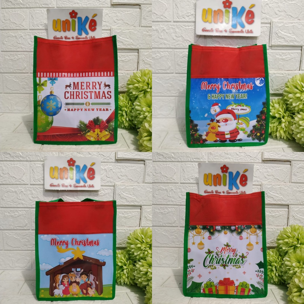 

Tas Goodie Bag Natal Anak / Goodie Bag Christmas / Tas Spunbond Natal Goody Bag Bingkisan Snack Kue