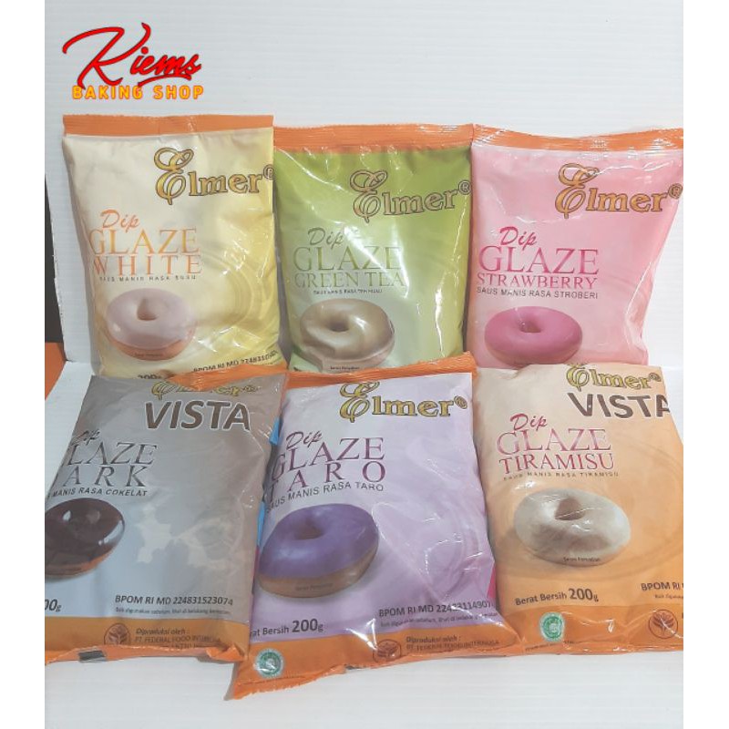 

Elmer Dip Glaze topping donat kemasan 200gr