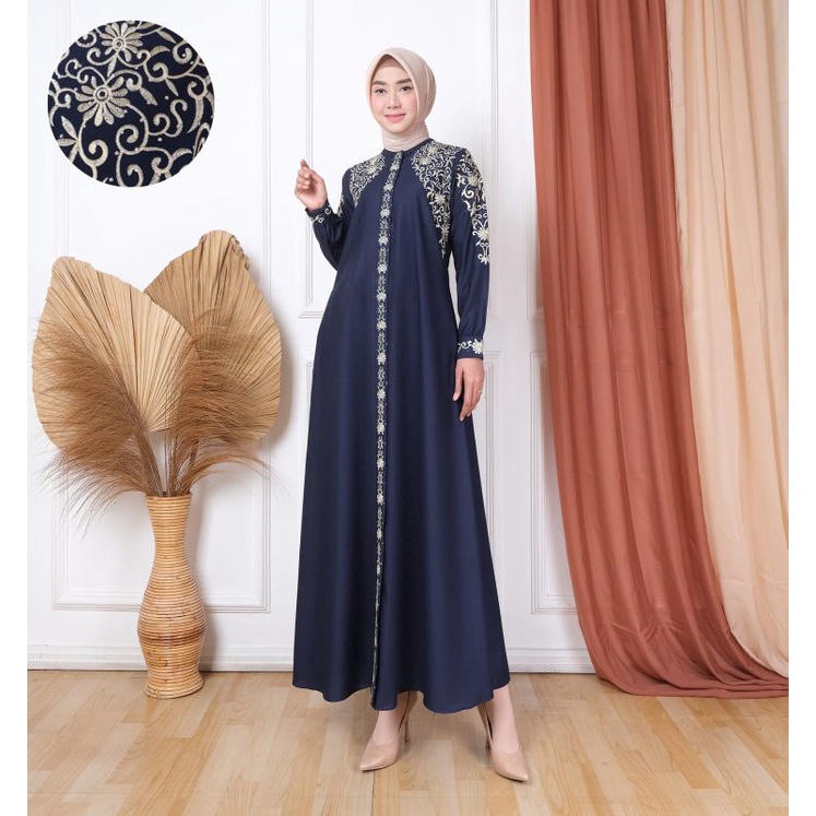 Gamis Dress Toyobo Bordir Terbaru Wanita Remaja Dewasa Model Kekinian Viral Modern Mewah Polos Pesta