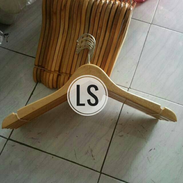 Hanger Kayu Dewasa natural /perpcs