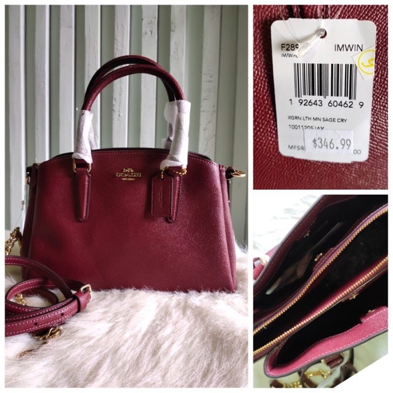 Tas COACH 28977 Crossgrain Mini Sage Carryall Wine