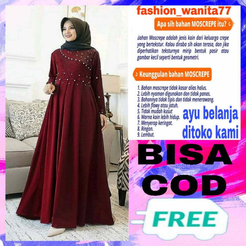 gamis dress baju pakaian busana fashion wanita muslim remaja syafira syar'i gaun kondangan pesta mod