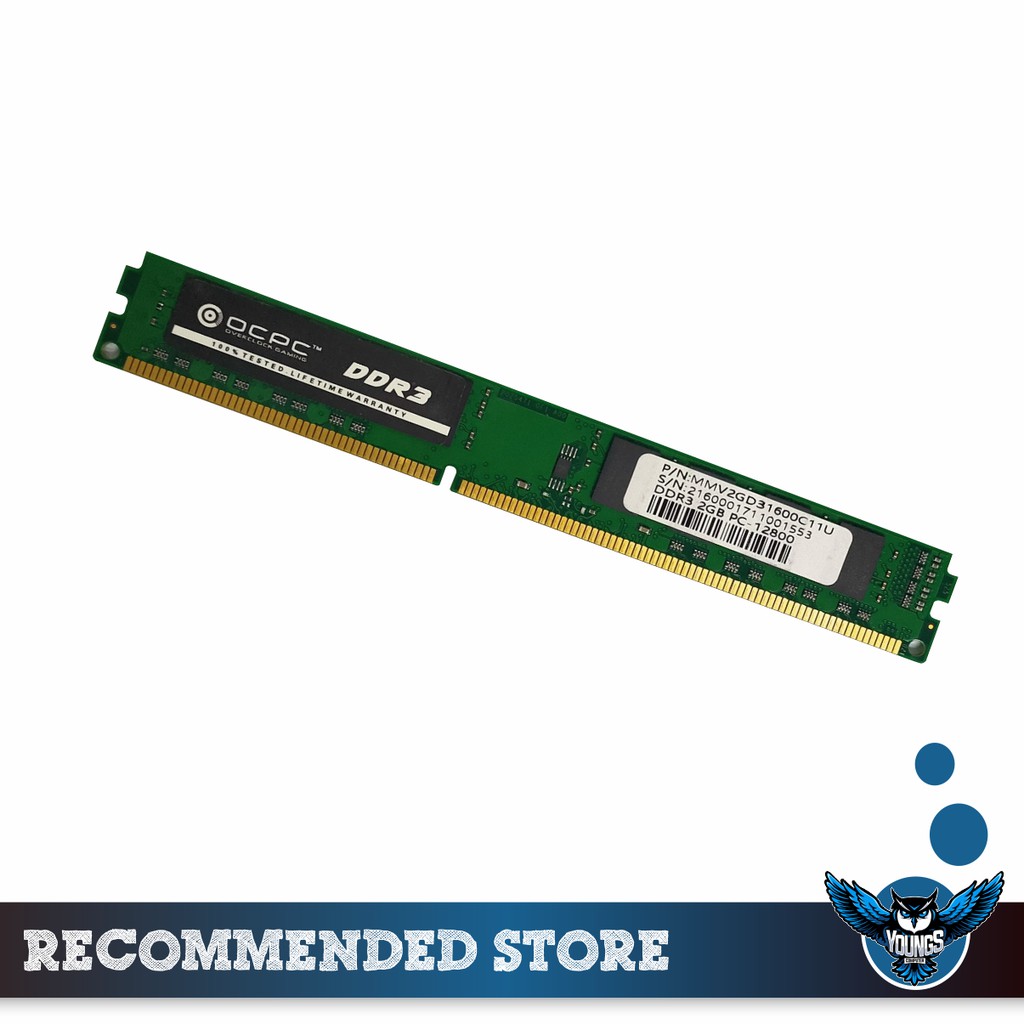 OCPC DDR3 2GB 1600MHz PC12800 1600 LONGDIMM LONGDIM MEMORY RAM