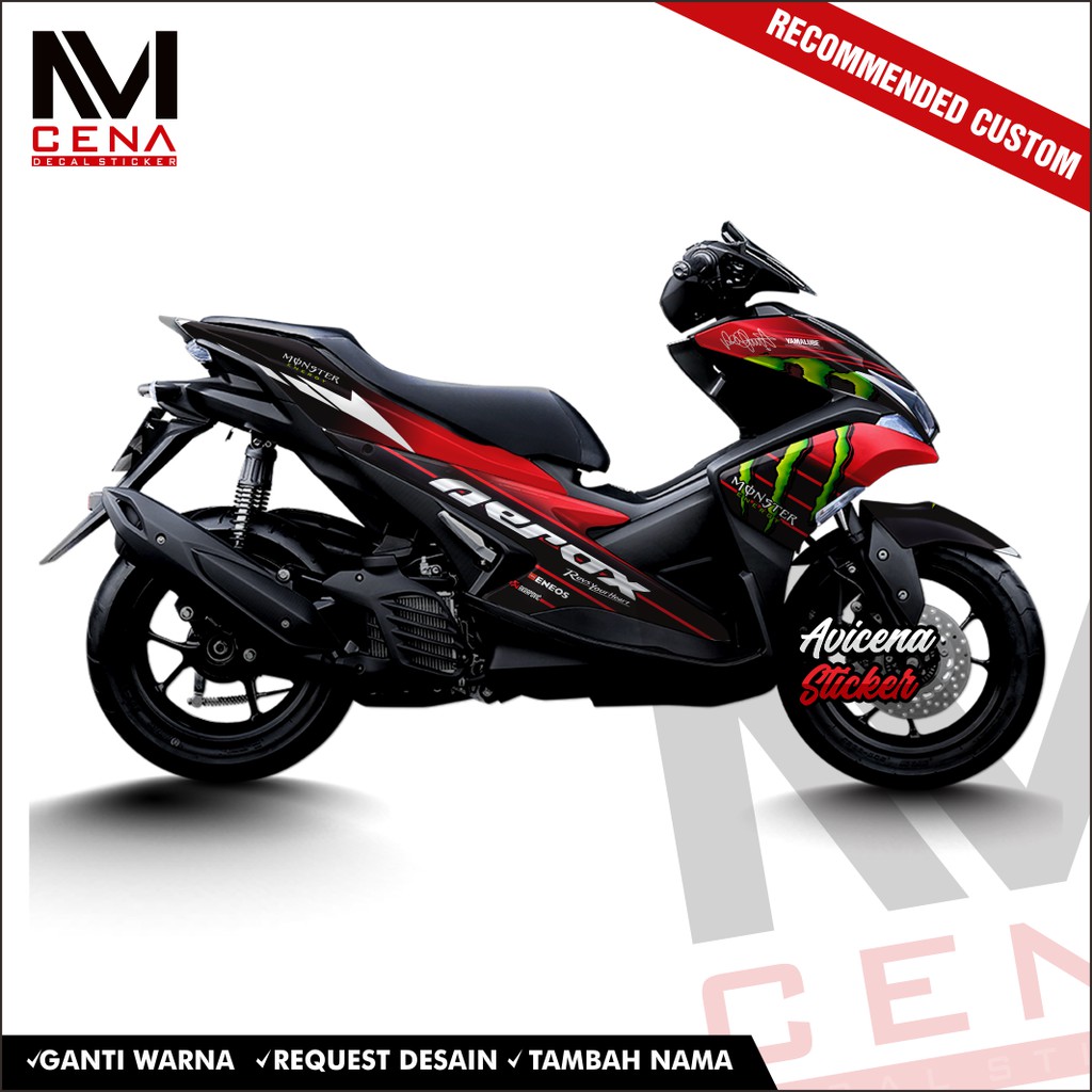 Sticker Decal Aerox 155 Decal Sticker Aerox 155 Striping Aerox Full Body Dekal Aerox red livery