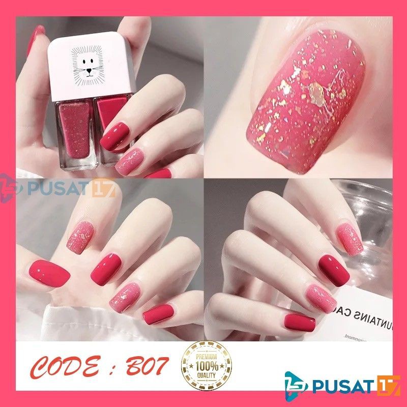 L1 Kutek HALAL 2 Warna | Kutex 2in1 Nail Polish Art 2 Tone | Cat Kuku Muslimah Nail Gel Gell