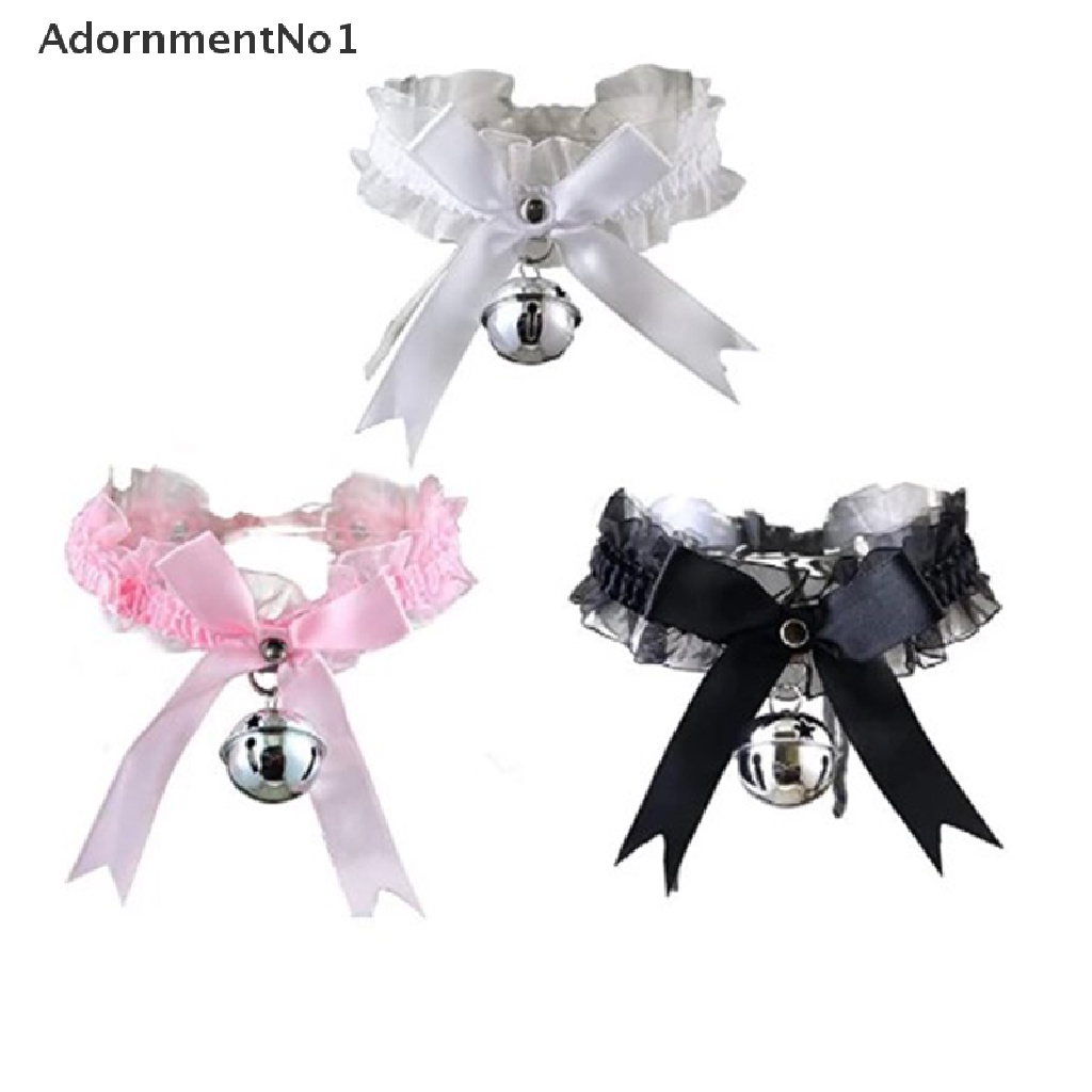 (AdornmentNo1) Kalung Choker Pita + Lonceng Adjustable Untuk Wanita / Cosplay