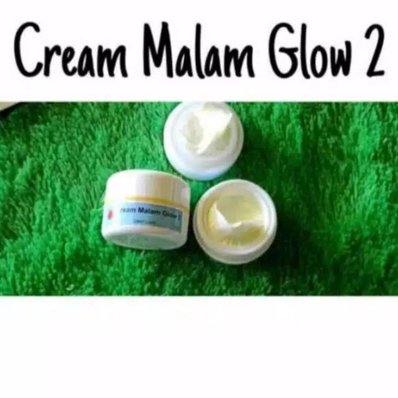 Krim malam glow 2 cream malam glowing 2 Whitening pemutih wajah dosis tinggi