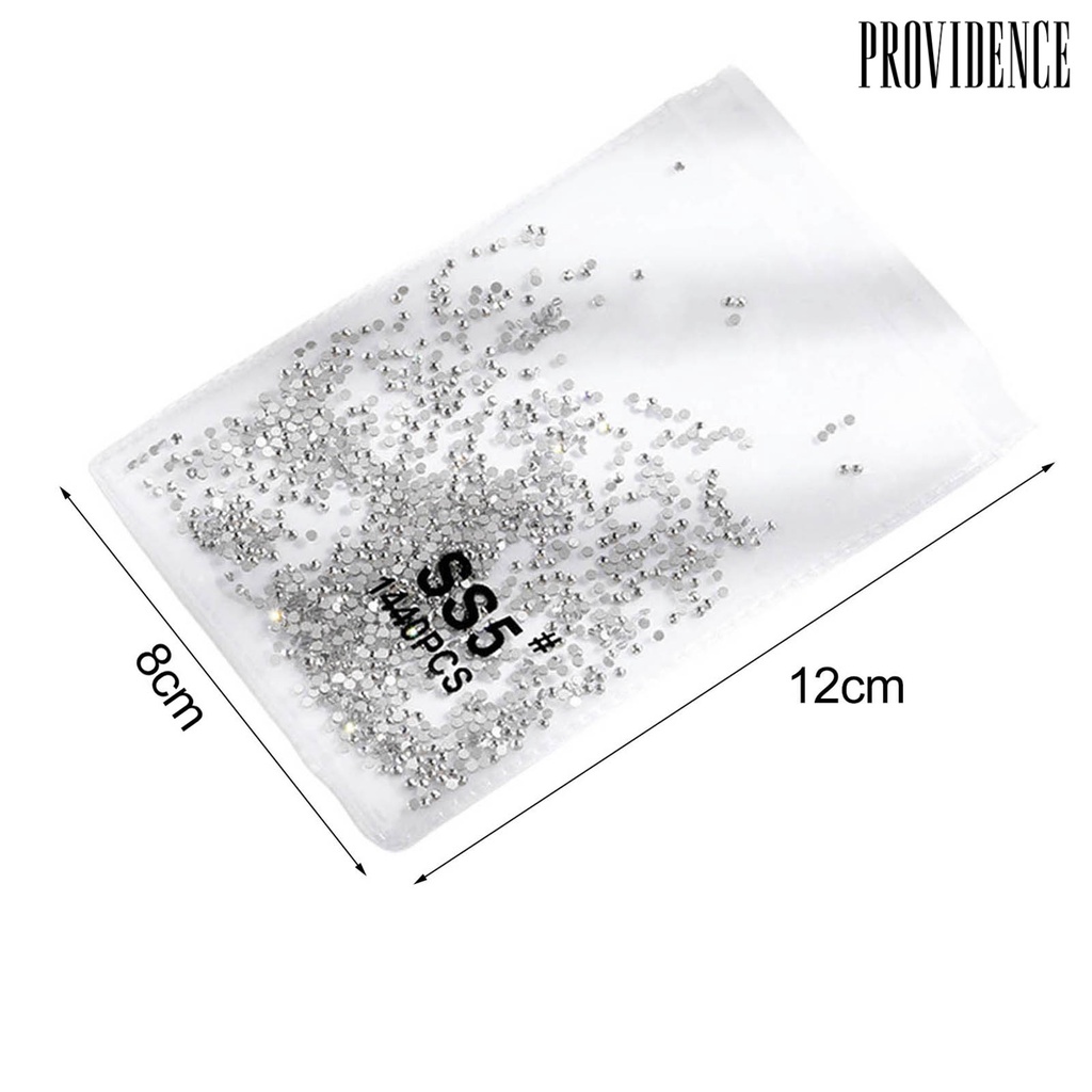 Providence 1440Pcs Manicure Decoration DIY Easy to Apply Glass Nail Transparent Flat Bottom Rhinestones for Phone Case