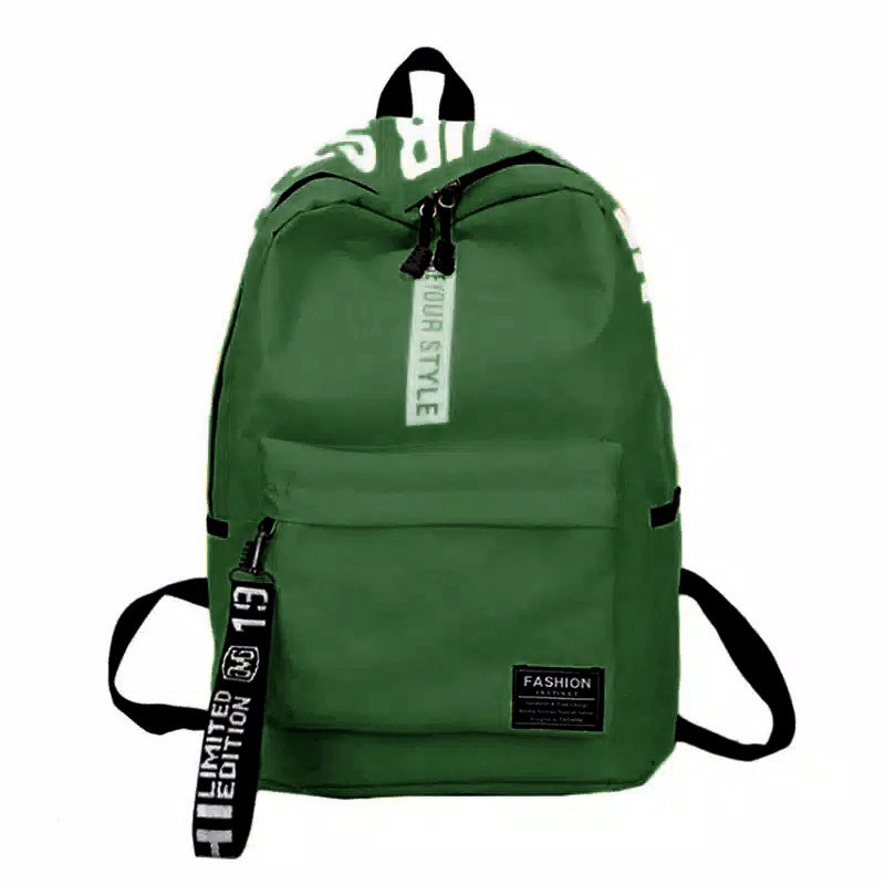 TAS BE YOUR STYLE BYS - Tas Ransel Backpack Korea Ransel Sekolah SWAG-MORYMONY-IJO ARMY