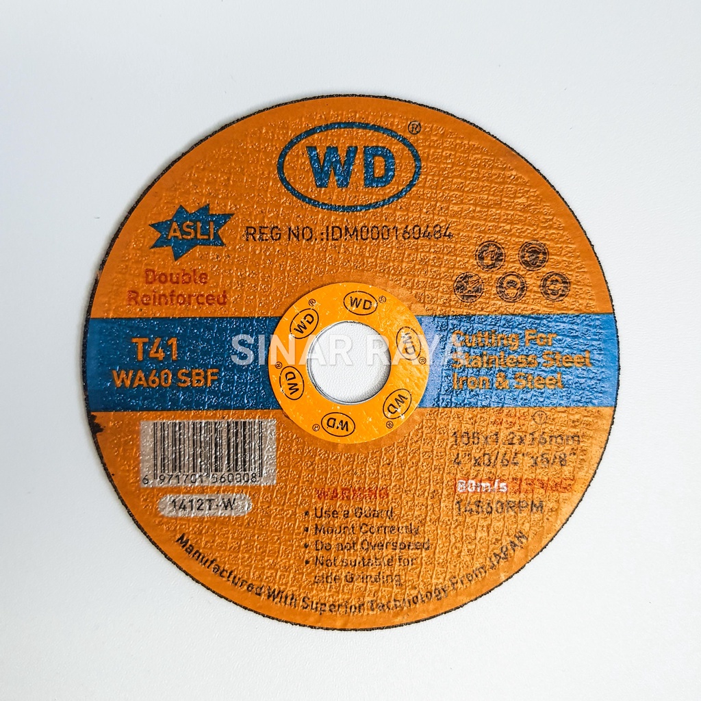 Mata Gerinda Potong 4" Inch / Batu tipis WD / Potong Besi