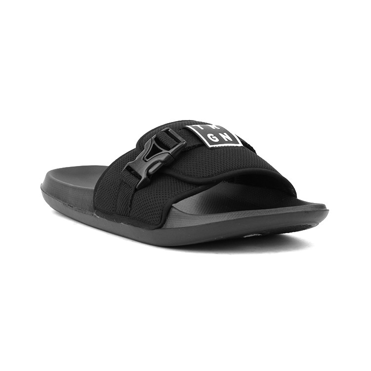 Sandal Slop Hitam EVA Ori Ringan Strap Santai Simpel Pria Laki Sendal |BOLT BLACK| FORIND x Tragen