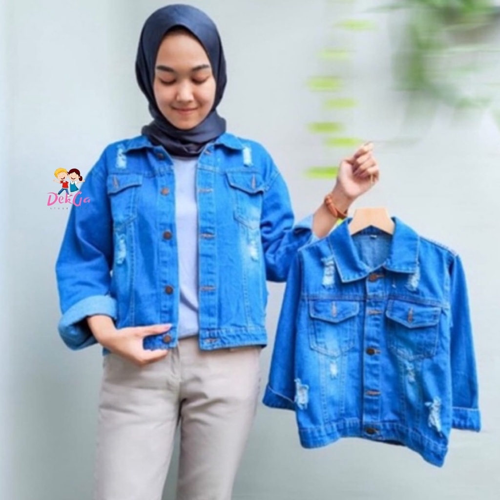 couple jaket jeans Ripped / jaket couple dewasa anak jaket jeans anak ripped