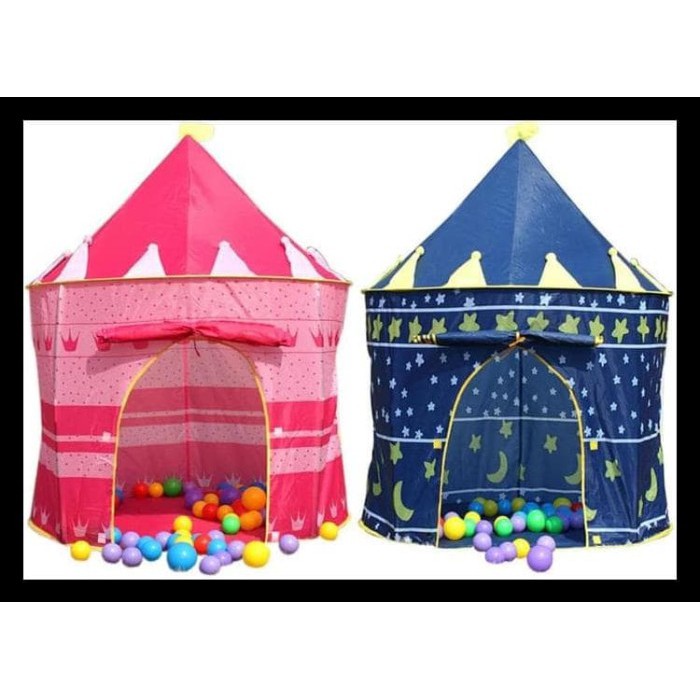 Tenda Kids Portable Tent Material Polyester / Tenda Mainan Anak Model Castle AN 8109 Pink Dan Biru