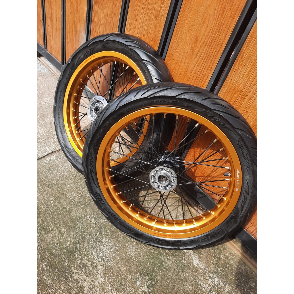 VELG SET BAN SET SUPERMOTO KLX 150L VELAH SET KLX 150 BF DTRACKER