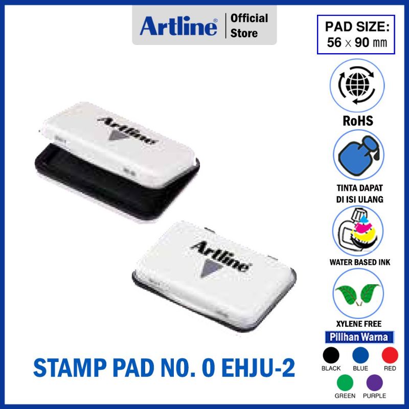 

Bantalan Tinta Stempel ARTLINE Stamp Pad No.0 EHJU-2 [ 56 x 90 mm]