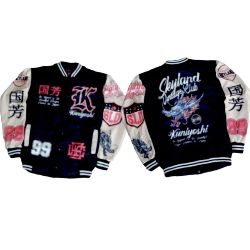 jaket pria Parsity/ Varsity keren/ varsity bisbol/ jaket bisbol/ Jaket Varsity Pria wanita-Kayland kuniyhosi