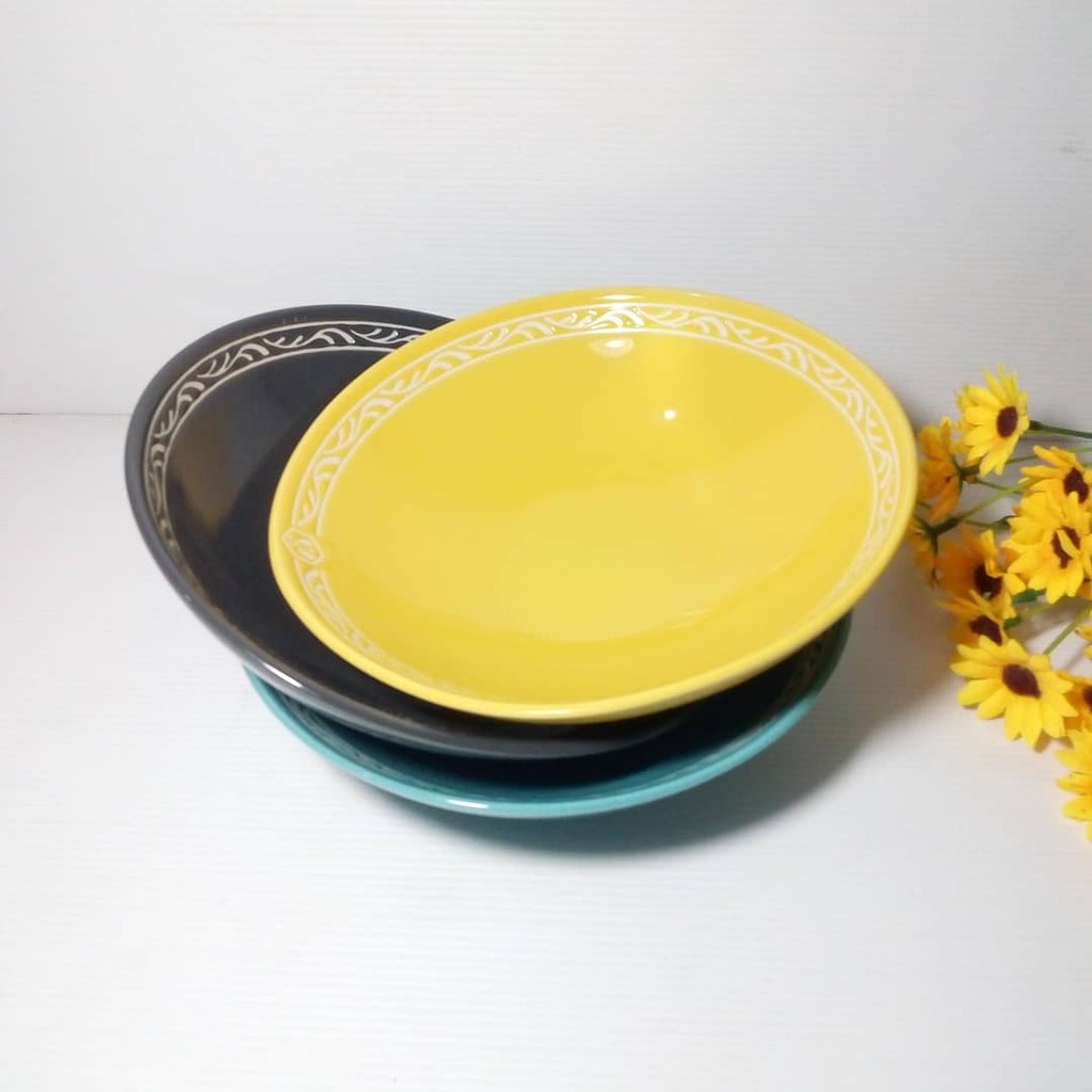 00297 Mangkok Salad Motif Full Color  / Mangkok Keramik Motif / Mangkok Keramik