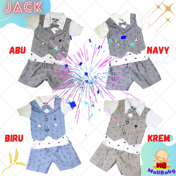 Baju Bayi Laki Laki 0 1 2 3 4 5 6 Bulan Setelan Baju Pesta Bayi Rompi Dasi - LG