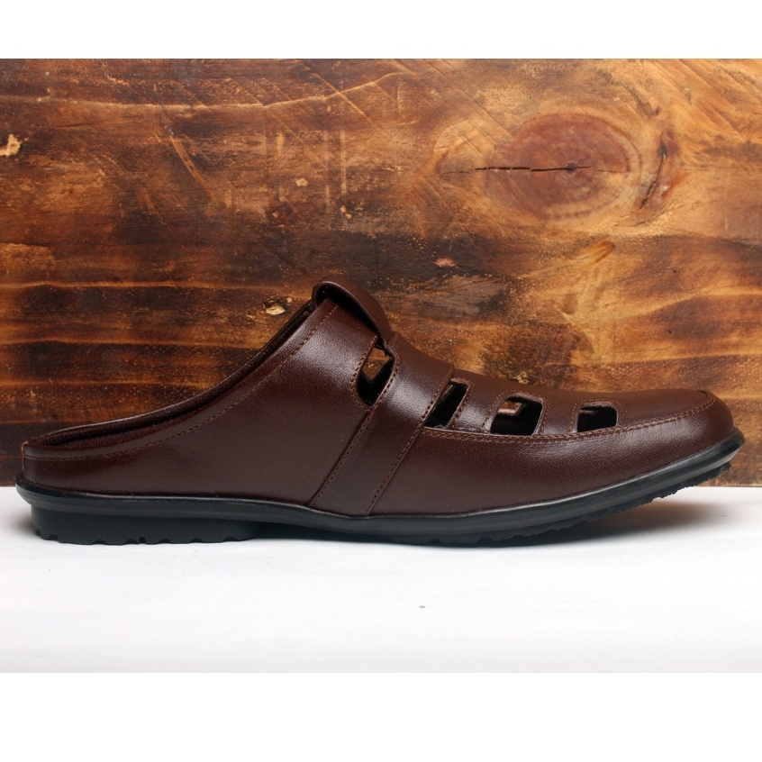 Sepatu Sandal Pria Kulit Asli Rasheda Gr 14 Selop Tutong Bustong Big Size